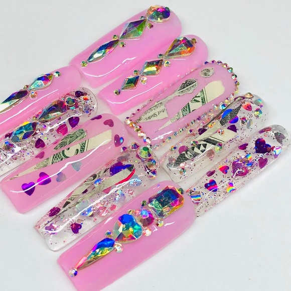 RICHES 💰LONG SQUARE PRESS ON NAILS - Picture 10 of 13